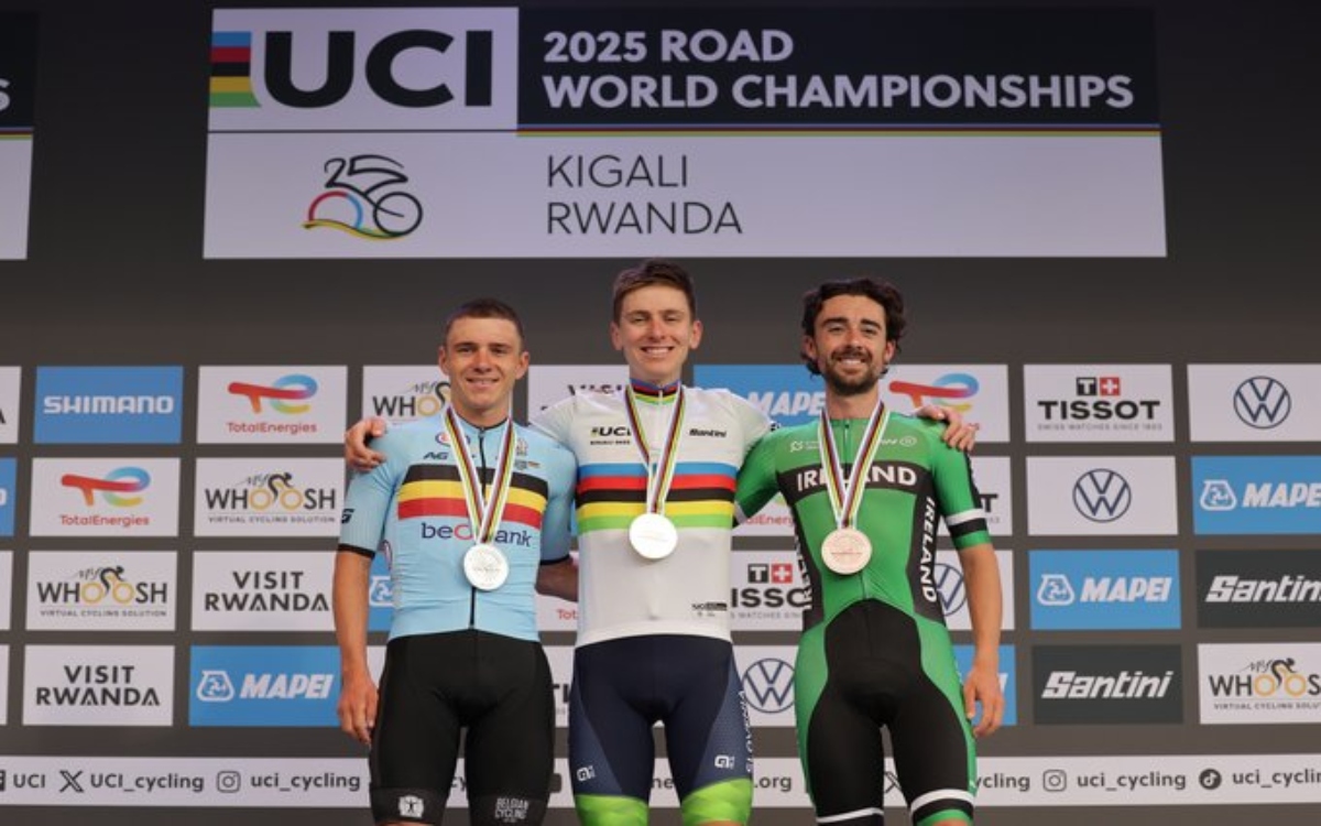 Tadej Pogacar defiende el título mundial en ciclismo de ruta