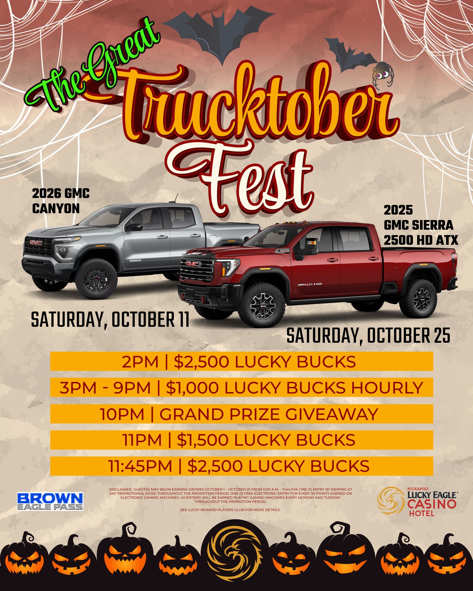 This October, we have The Great Trucktoberfest running, with two truck giveaways and Lucky Bucks: