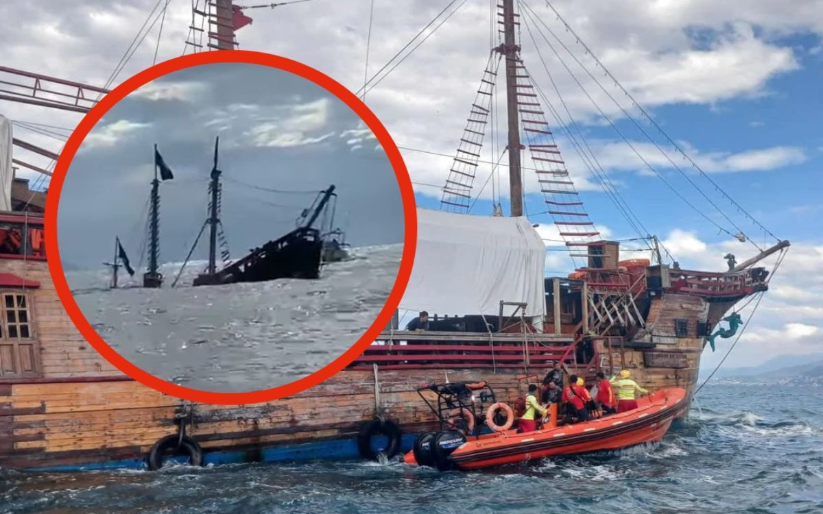 Se hunde ‘La Marigalante’, réplica de la Santa María en Vallarta
