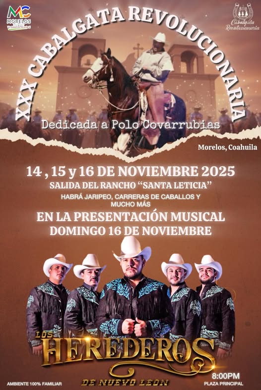 Nos encantaría que nos pudiéran acompañar a la Cabalgata número 30 de Morelos, Coahuila