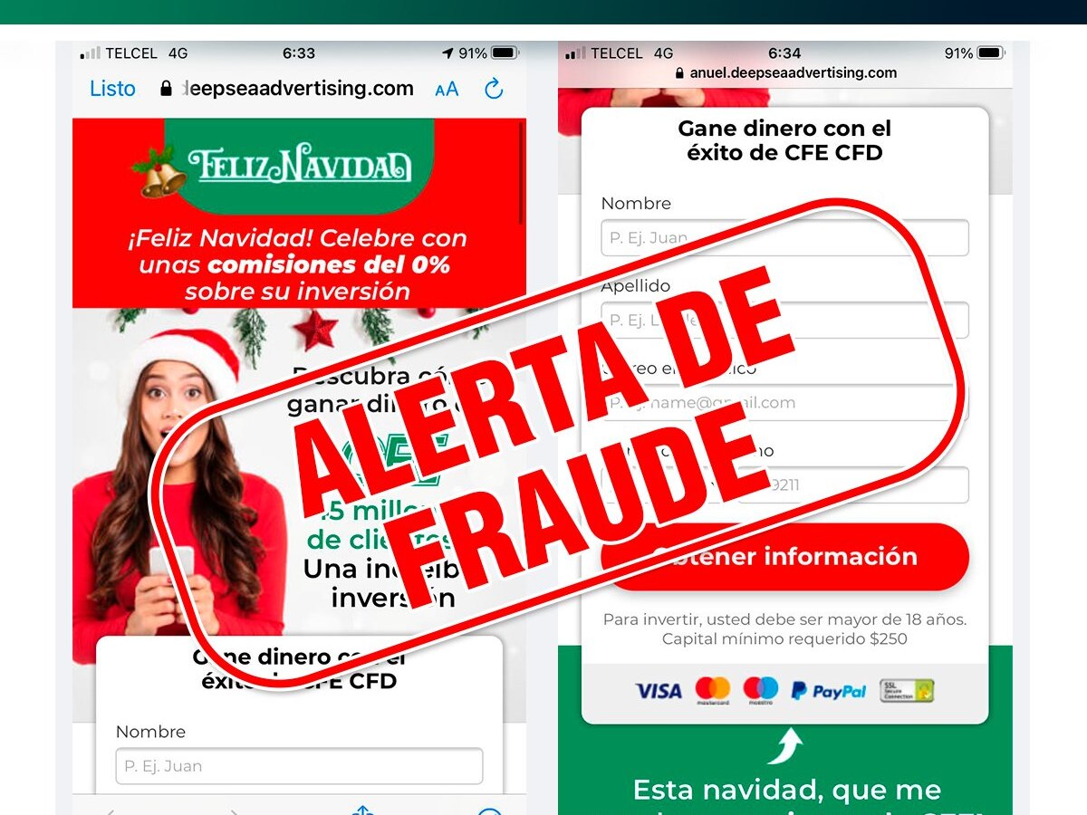 CFE alerta a usuarios sobre distintas modalidades de fraudes