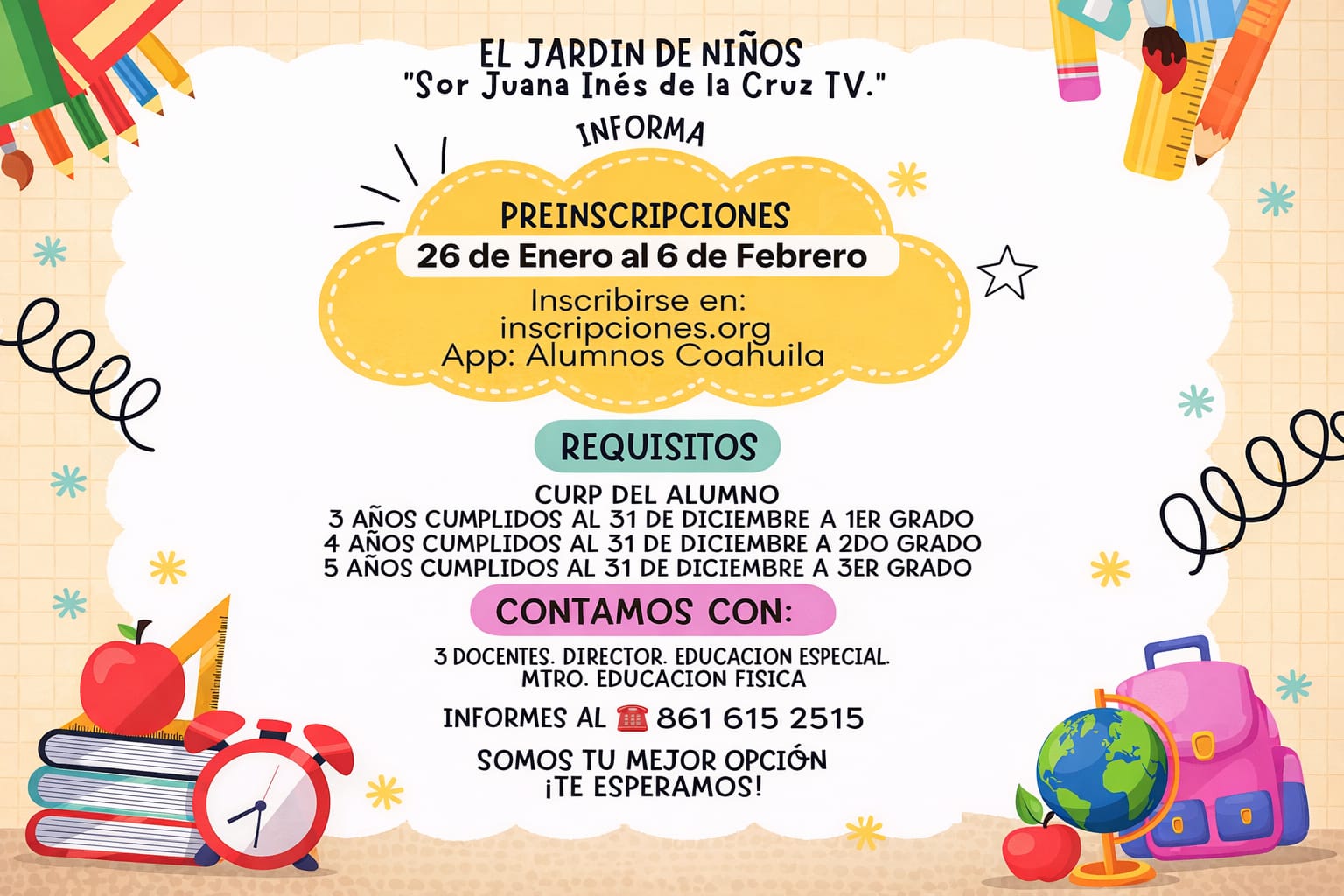 Preinscripciones Abiertas en el Jardín de Niños Sor Juana Inés de la Cruz TV