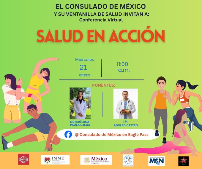 Consulado de México invita a la conferencia virtual “Salud en Acción” este 21 de enero