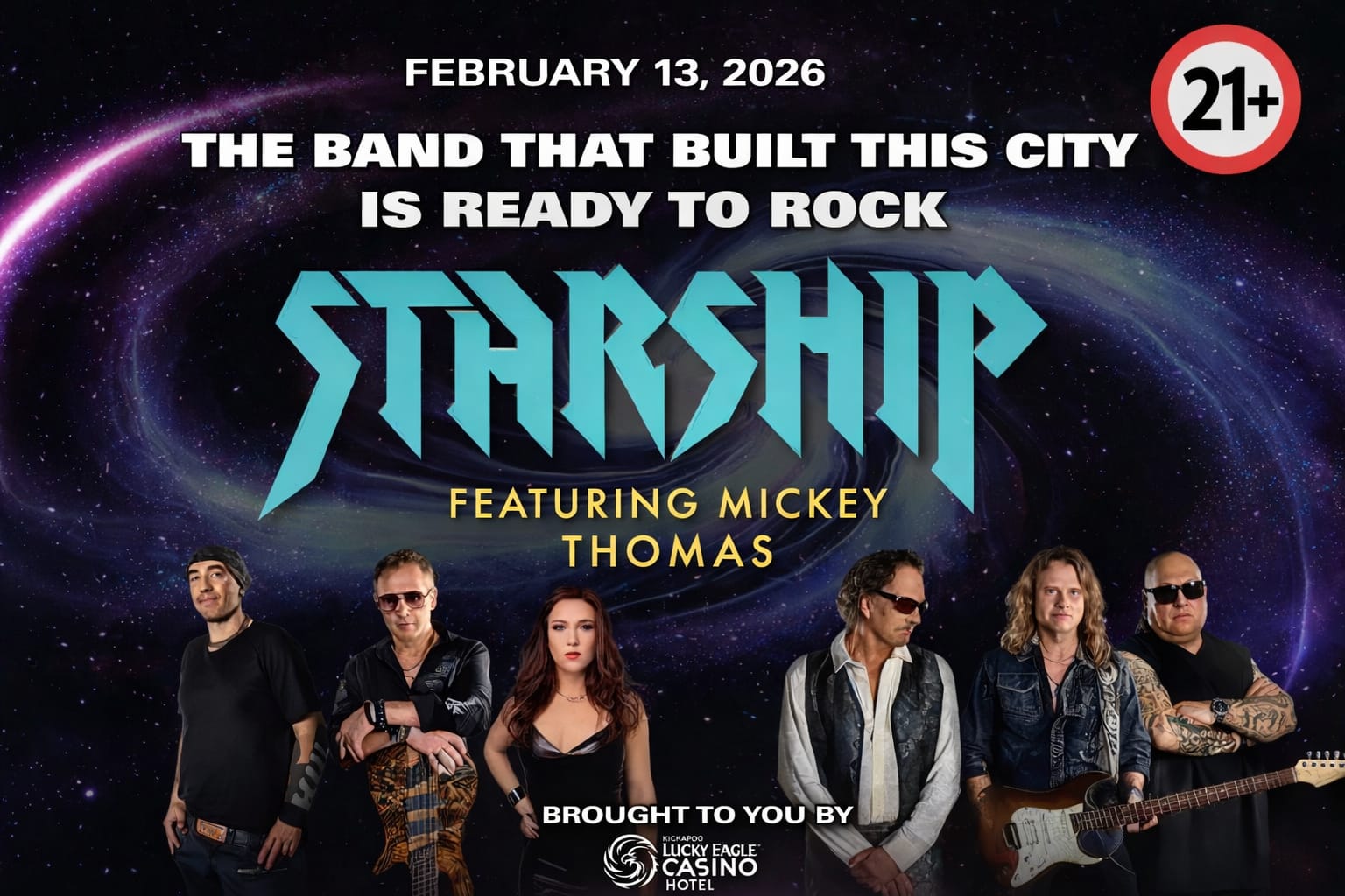 Starship se presentará el 13 de febrero de 2026 en el Lucky Eagle Casino Hotel