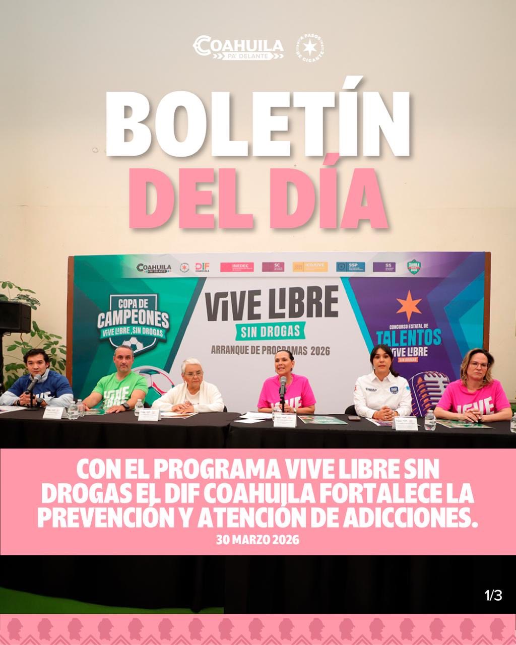 DIF Coahuila impulsa el programa Vive Libre sin Drogas para prevenir adicciones