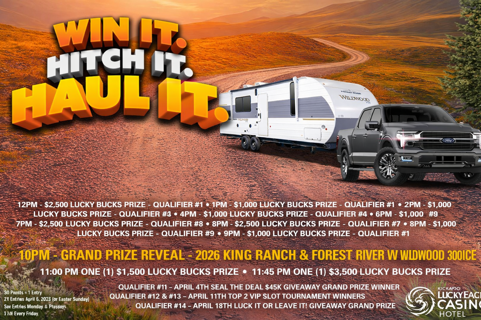 Win It. Hitch It. Haul It: Gran evento con premios en Lucky Eagle Casino